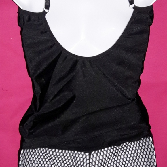 Black Blousy Eyelash Lace Mesh Romper - Picture 8 of 8